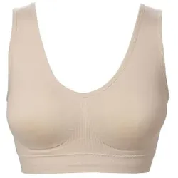 Trofe Heidi Wireless Bra Lounge BH Beige Nylon Medium Damen