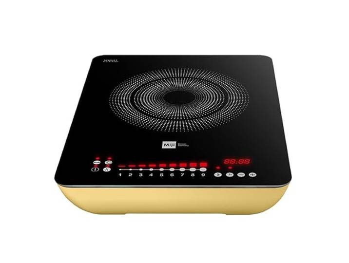 Miji Star 3 ECO Trend, sand, Induktionskochfeld mit 2300 Watt, Premium einzel Induktionskochplatte mit Doppelspulentechnik, SCHOTT CERAN Kochfeld, Slide-Touch Control, 9 Stufen, Timer