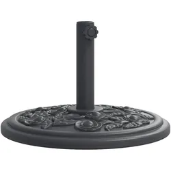 Helloshop26 - Runder Sonnenschirmständer 45 x 31,5 cm stabil florales Design Outdoor-Stil schwarz PE