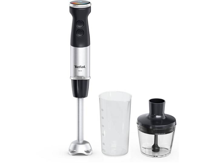Tefal Quickchef+ HB6728 - Staafmixer - Inclusief Mengbeker en Hakmolen - 20 Snelheden en Turbostand - 1000W - Zwart/RVS