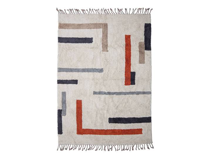 Tapis Jue Beige 140 x 1 x 200cm Tissu mélangé