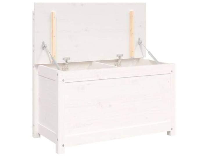 XHNIFBN Sitzbank Weiß 80x41x77 cm Kastenbank aus Massivholz Kiefer Vielseitige Truhenbank fürs Schlafzimmer und Flur mit integriertem Stauraum sowie bequemer Rückenlehne.