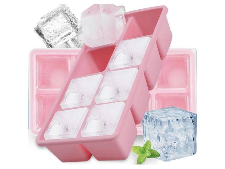 Eiswürfelform 2-teiliges Set Rosa, stapelbar, Kunststoff, 12x5x21 cm, Barzubehör & Weinzubehör, Barzubehör