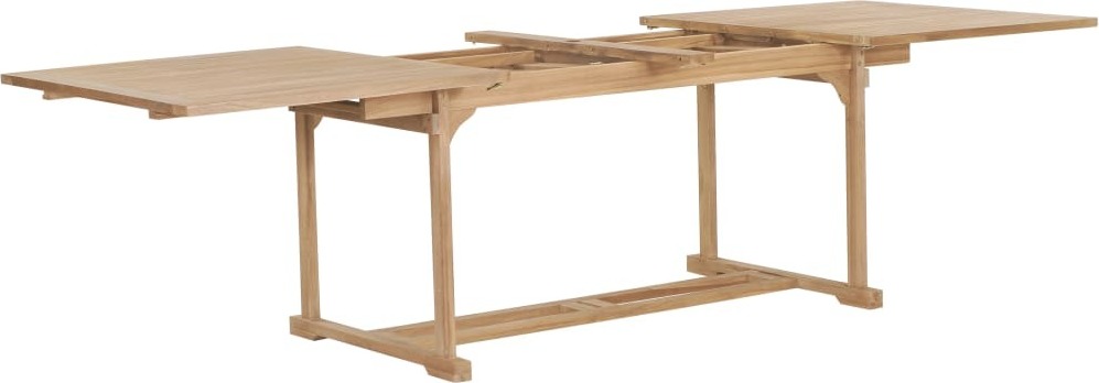 vidaXL Garten-Ausziehtisch 180-280x100x75 cm Massivholz Teak