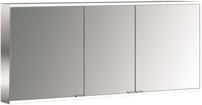 Emco prime Aufputz-Lichtspiegelschrank 949706249 1400x700mm, 3-türig, aluminium/spiegel