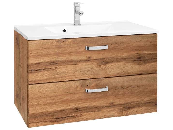 Waschtisch WELLTIME Ravenna , braun (eichefarben, eichefarben), B:80cm H:54cm T:48cm, Waschtische, Waschtisch