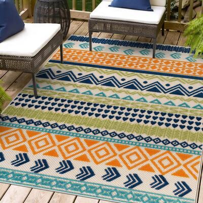 World Rug Gallery Ronda Contemporary Bohemian Indoor/Outdoor Area Rug
