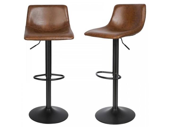 Lot de 2 tabourets de bar-MENGDA-Chaise de cuisine-Style industriel-Avec dossier et repose-pieds-360°Pivotantes-Hauteur réglable