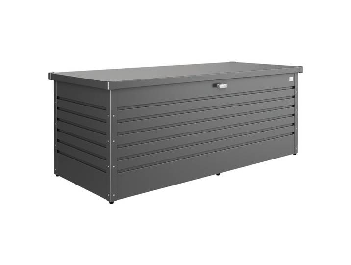 Kissenbox, Dunkelgrau, Metall, 181x71x79 cm, rostfrei, wetterbeständig, Gartenzubehör, Gartenbox
