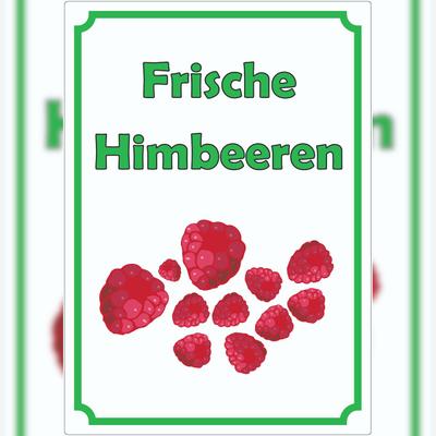 HB-Druck Frische Himbeeren Aufkleber Hochkant A2 (420x594mm)