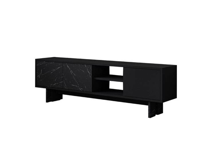 Meuble TV en bois  Ravello  - 150 x 30 x 45 cm - Noir