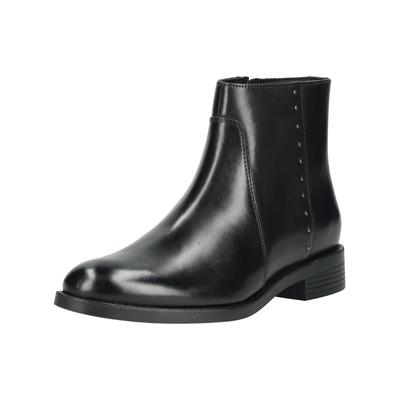 Stiefelette GEOX "Geox Stiefelette Leder", Damen, Gr. 37, schwarz, Leder, Schuhe Stiefelette