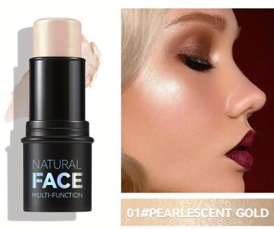 Modern Mode Marketplace Non greasy Cream Contour Stick Set With Highlighter Bronzer Blush Water resistant Face Contouring Pen pearlescent Gold