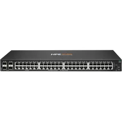 Aruba HPE Networking CX 6000 48p 10M/100M/1G 4p SFP 1G Switch EU en (52 Ports), Netzwerk Switch, Schwarz