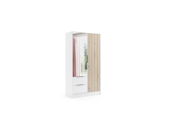 KLEIDERSCHRANK NERA - 120 cm - Weiß Eiche Artisan