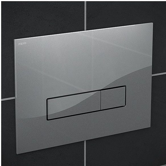 MEPA Orbit Betätigungsplatte 421847 Glas silber, für teileingelassene Montage