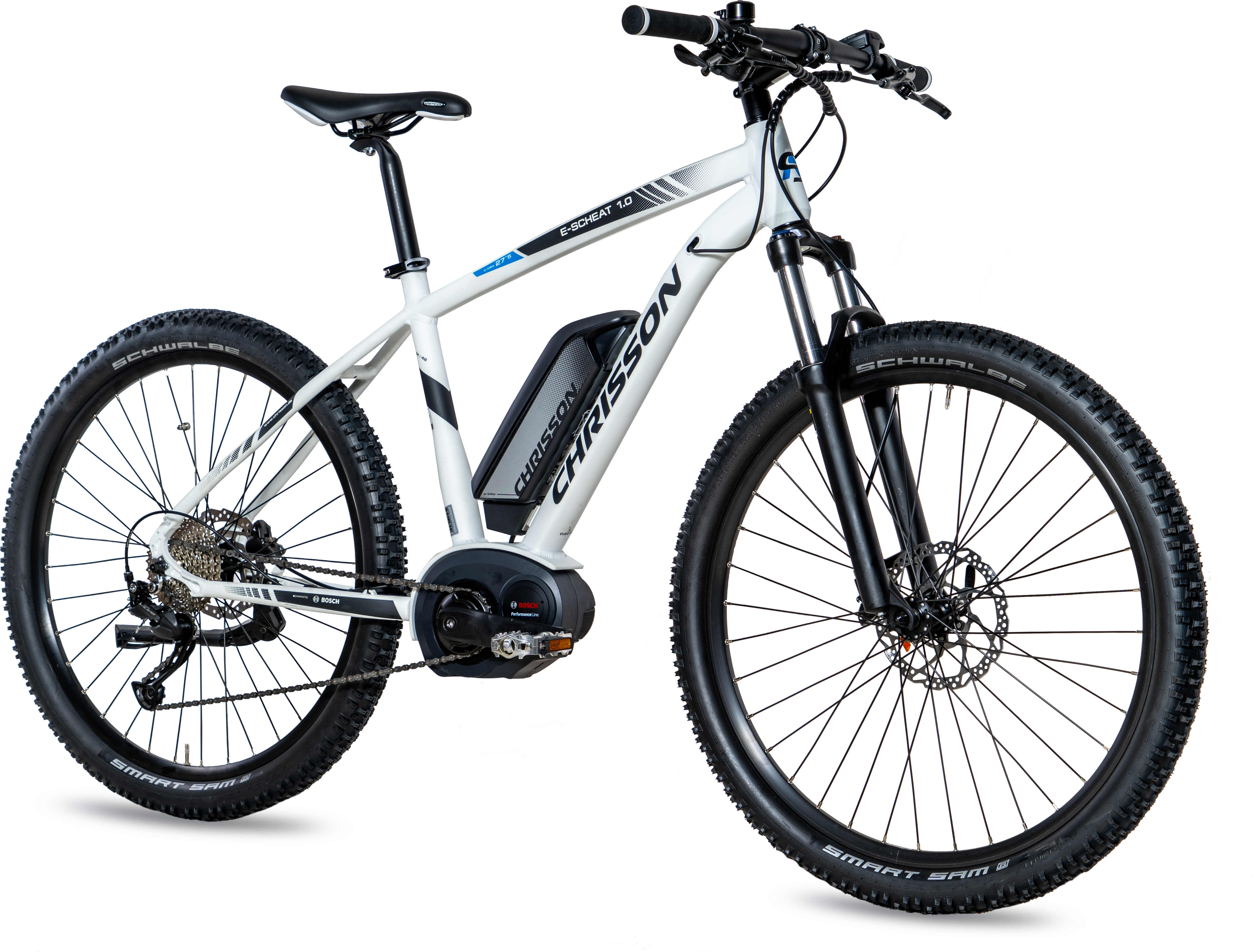 27,5 Zoll CHRISSON E-SCHEAT 1.0 Shimano Alivio Mittelmotor BOSCH Performance Line Powerpack400 weiß