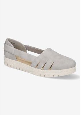 Extra Wide Width Women's Bugsy Flat by Easy Street in Grey (Size 7 WW)