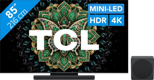 TCL QD Mini-led 85 inch C69K Pro (2026) en TCL A65K televisieset