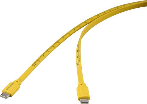 Renkforce USB-Kabel USB 2.0 USB-C Stecker, USB-C Stecker 1.00m Gelb Maß-Aufdruck (metrisch) RF-6721074