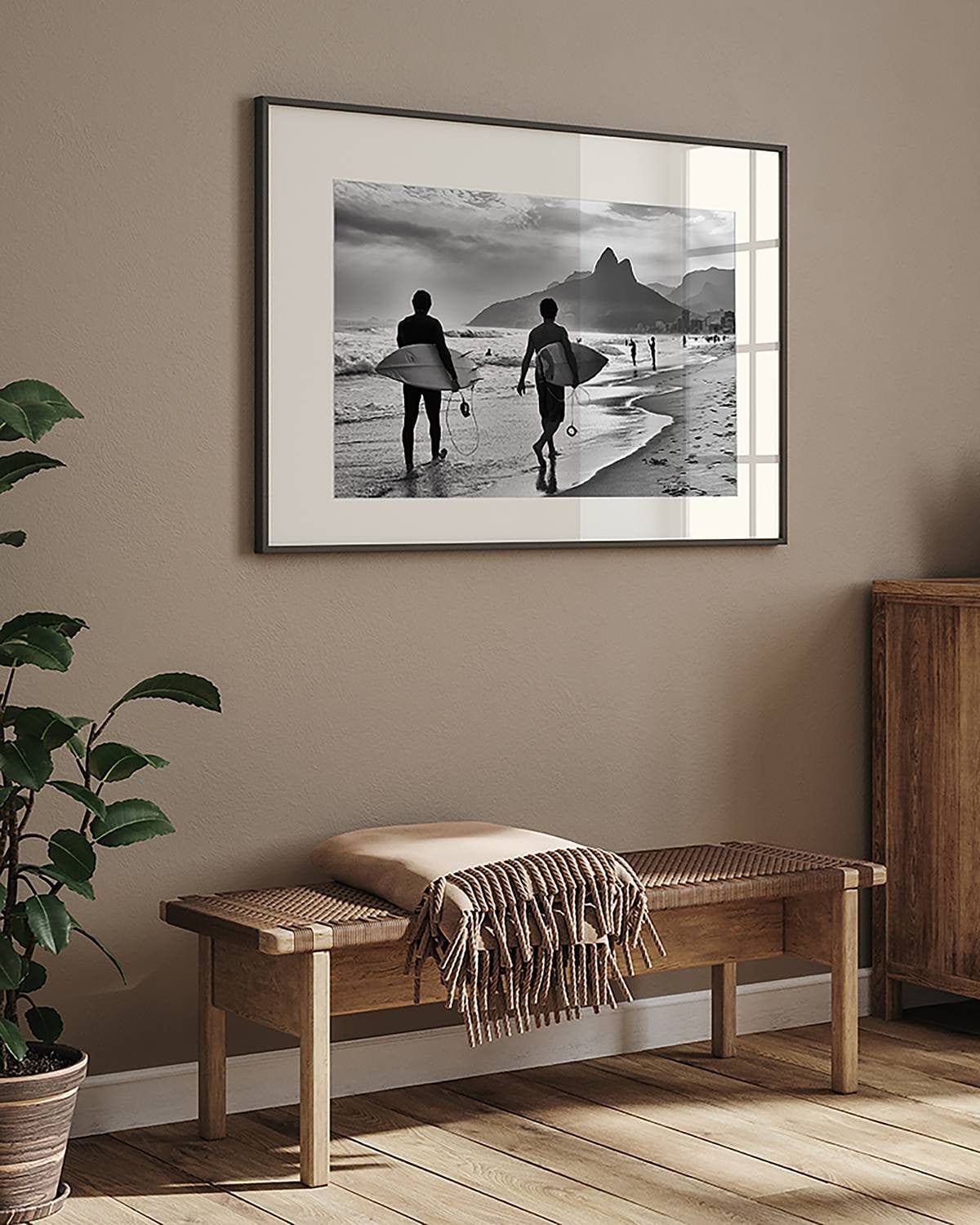 home24 Afbeelding Gone Surfing abstracte wanddecoratie met acrylglas en gelakt massief hout, multicolor, 63 x 83 cm