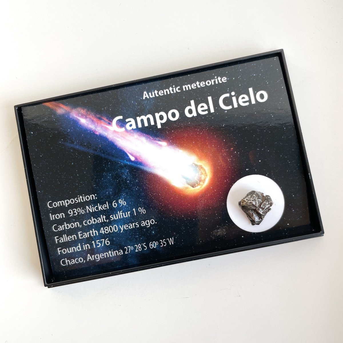 The Gem Inside Meteoriet Campo del Cielo uit Argentinië - Buitenaardse Ruimte steen voor op tafel