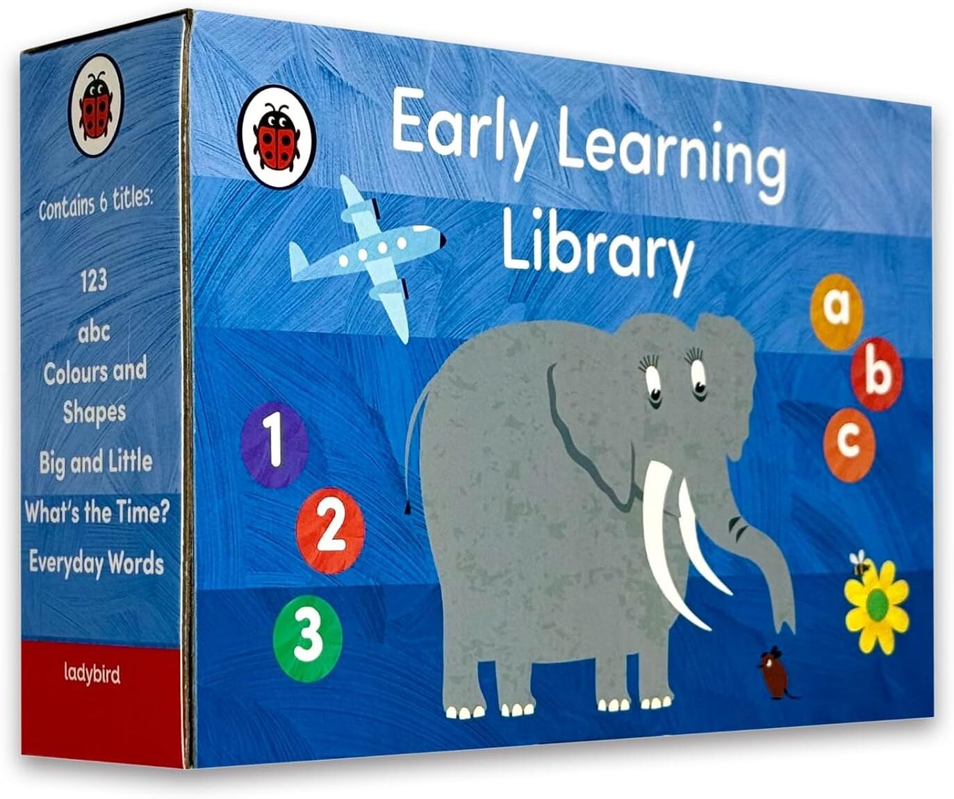 Ladybird Early Learning Library 6 Books Collection Set - ABC, 123, Colours & Shapes, Everyday Words, Big and Little, What's the Time - Hardback - Ages 3-5