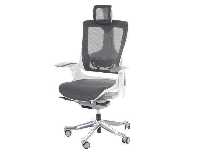 Mendler Fauteuil de Bureau MERRYFAIR Wau 2 Chaise pitovante Rembourrage-Filet Ergonomique ~ Blanc-Noir
