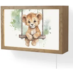 WANDLEUCHTE Löwe - Tier - Kinder - Dschungel LED 30x20 cm Wandlampe