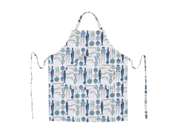 Almedahls Tablier Picknick petit motif Bleu-beige