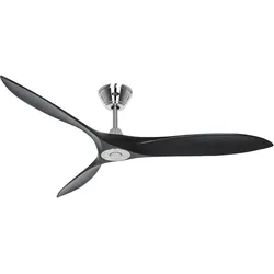 DC Deckenventilator Airscrew Chrom-Schwarz mit Fernbedienung