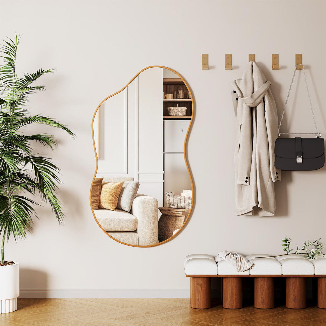 Metro Wall Mirror Gold 116cm H x 66cm W