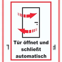 HB-Druck Tür öffnet und schließt automatisch Schild A1 (594x841mm)