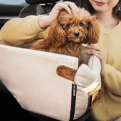 PetsAreLife Car Seat For Small Dog Beige