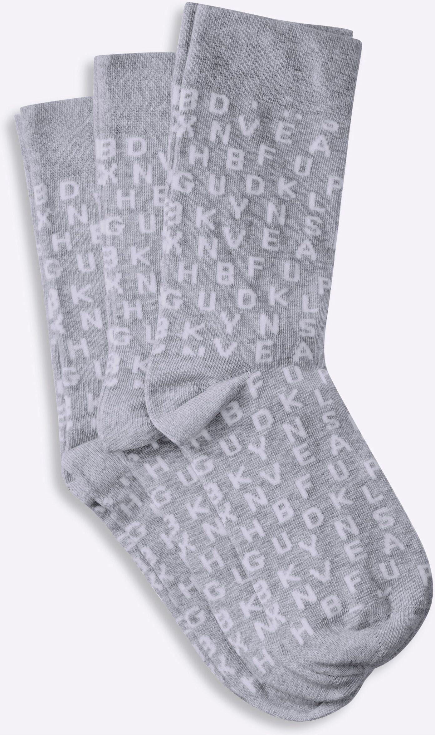 Socken WITT "Socken Socken 3 Paar", Damen, Gr. 35-38, N-Gr, grau, weiß, Socken Socken