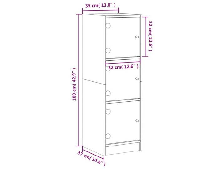 Rangement de cuisine - Buffet avec portes en verre chêne sonoma 35x37x109 cm - Buffet Vaisselier Rangement@296310