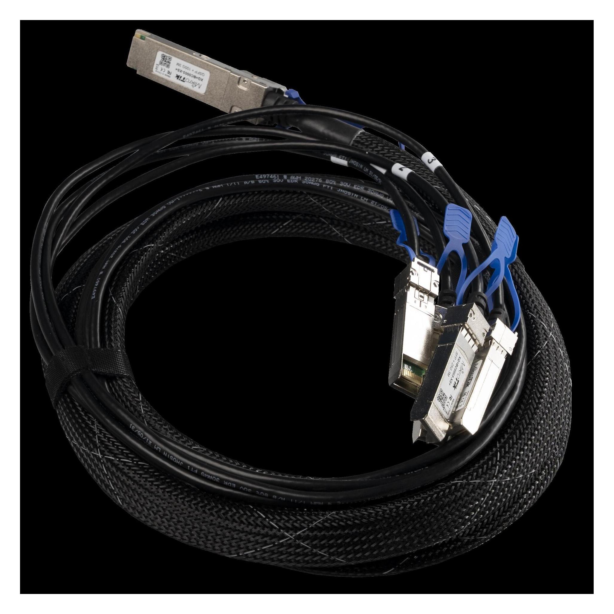 MikroTik Twinaxial Breakout Kabel XQ+BC0003-XS+ QSFP28/4x SFP28 3 m (S/STP, CAT7, 3 m) (XQ+BC0003-XS+)