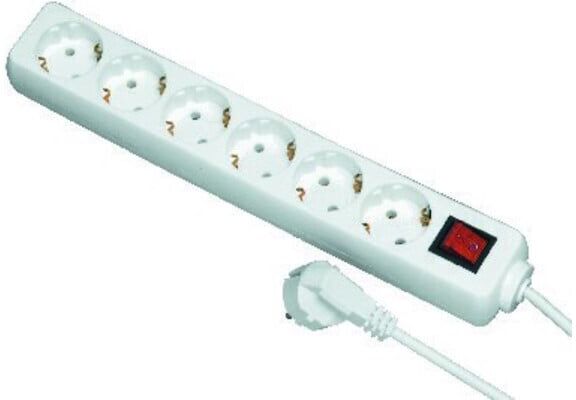 REV Tischsteckdose SKS Sch 1,4 m, 6fl., weiß (0512360555)