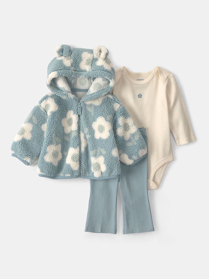 carter's 3tlg. Outfit in Hellblau/ Creme - 74