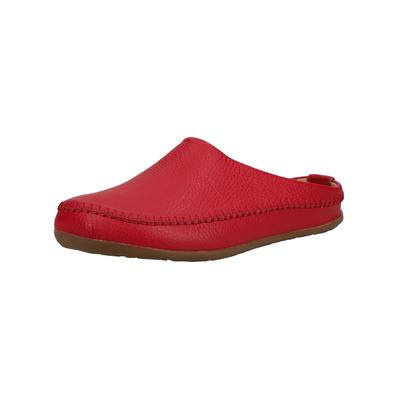 Hausschuh HAFLINGER "Haflinger Hausschuhe Leder", Damen, Gr. 44, rot, Leder, Schuhe Hausschuh