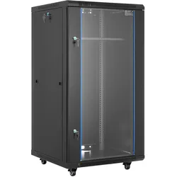 VEVOR 22U Netzwerkschrank, 600 mm Tiefe, 136 kg max. Tragkraft, Serverschrank-Rack-Gehäuse mit abschließbarer Tür aus gehärtetem Glas, Seitenwänden, Server-Rack für IT-Ausrüstung, A/V-Geräte