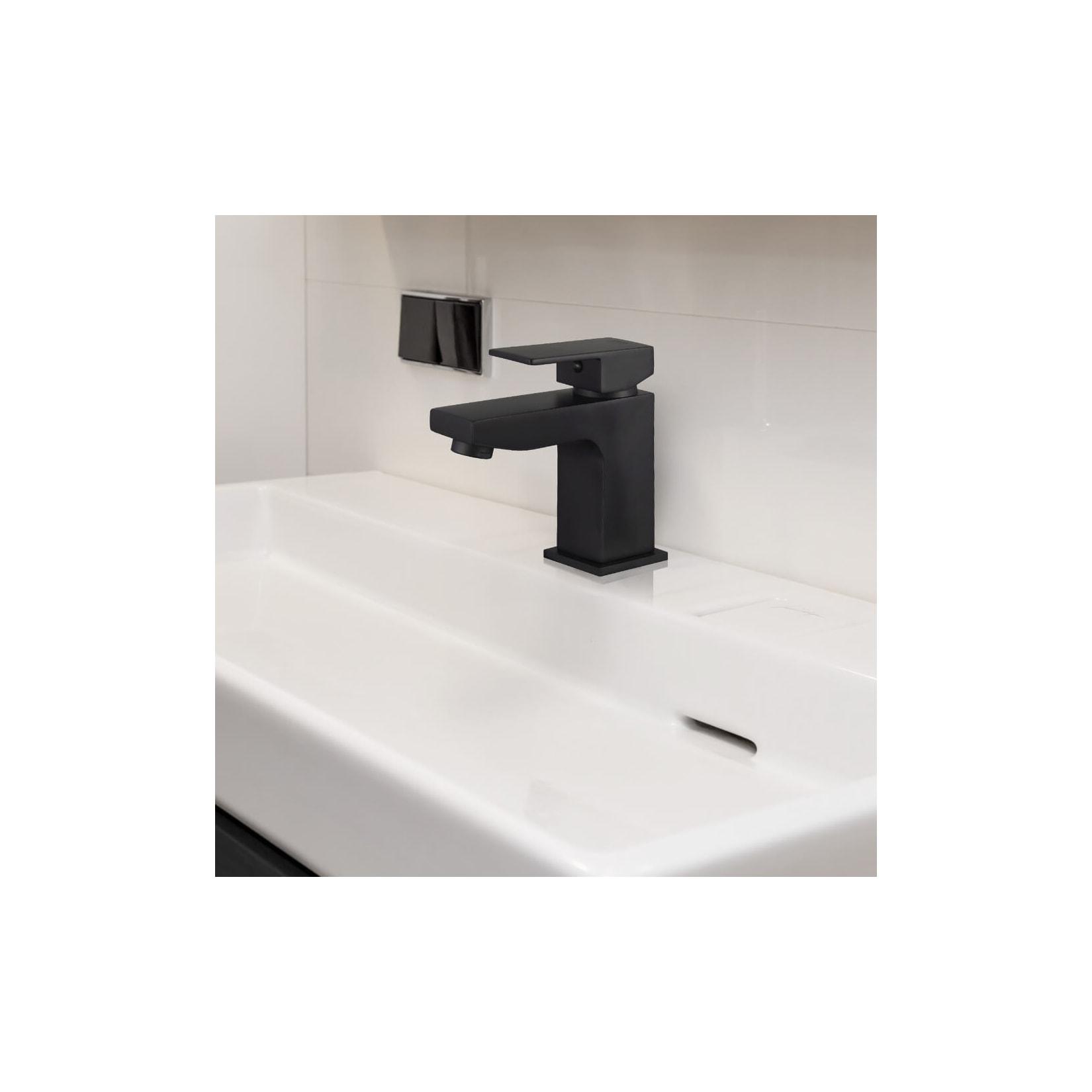 HOME DELUXE Waschtischarmatur aus Messing AQUATIC – Schwarz