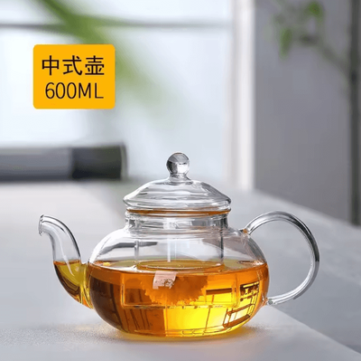 Inspire Curations 1000ML Heat Resistant Glass Teapot With Infuser Clear Herbal & Loose Leaf Tea Brewer 600ml