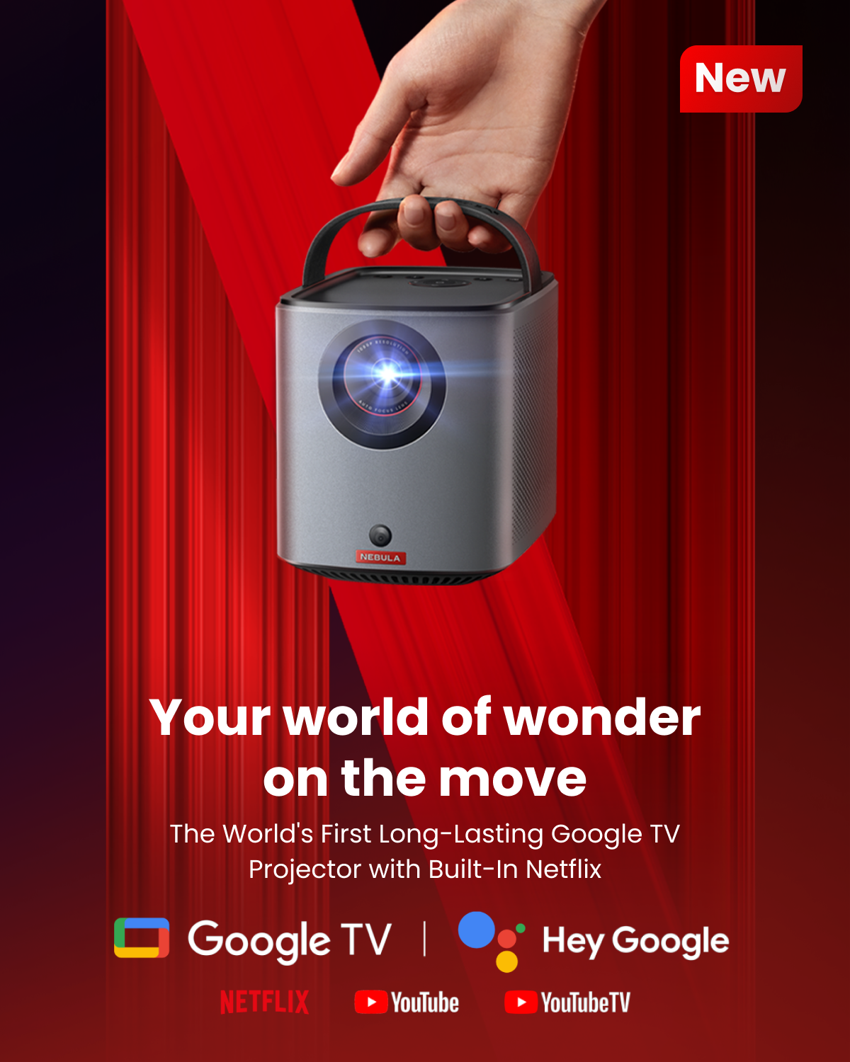 soundcore Nebula Mars 3 Air   1080p Portable Projector with Google TV, Built-In Battery soundcore Nebula Mars 3 Air