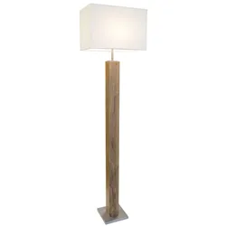 Stehlampe Stehleuchte Wohnzimmerlampe Aufbau Silber MDF Holzoptik Textil H 150cm