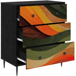 vidaXL, Kommode + Sideboard, Kommode BONN Retro-Wellenmuster 66 x 36,5 x 76 cm Holzwerkstoff (36.50 x 66 x 76 cm)