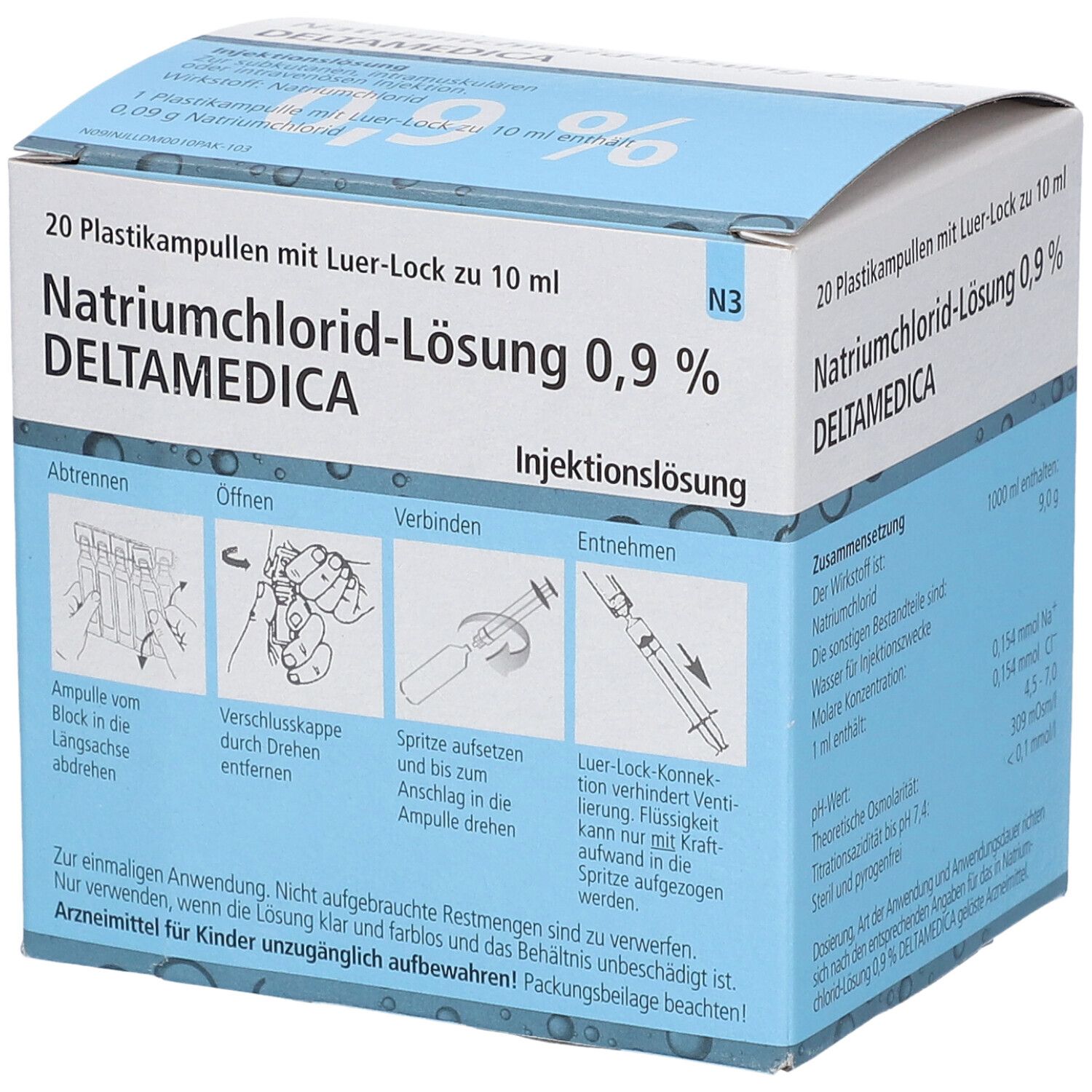 NATRIUMCHLORID-Lösung 0,9% Deltamedica Luer-Lo Pl. 20x10 ml Injektionslösung