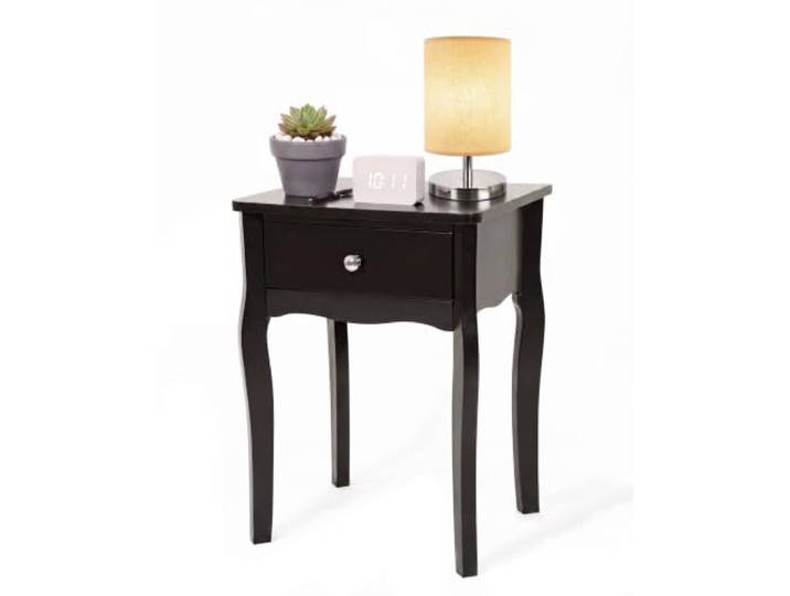 Nachttisch schwarz klein und schmal 2er set, kleiner beistelltisch vintage Nachttisch shabby chic schlafzimmer, Kinderzimmer, klassisch, couchtisch schwarz klein für wohnzimmer 40 cm breit, 40x55x34
