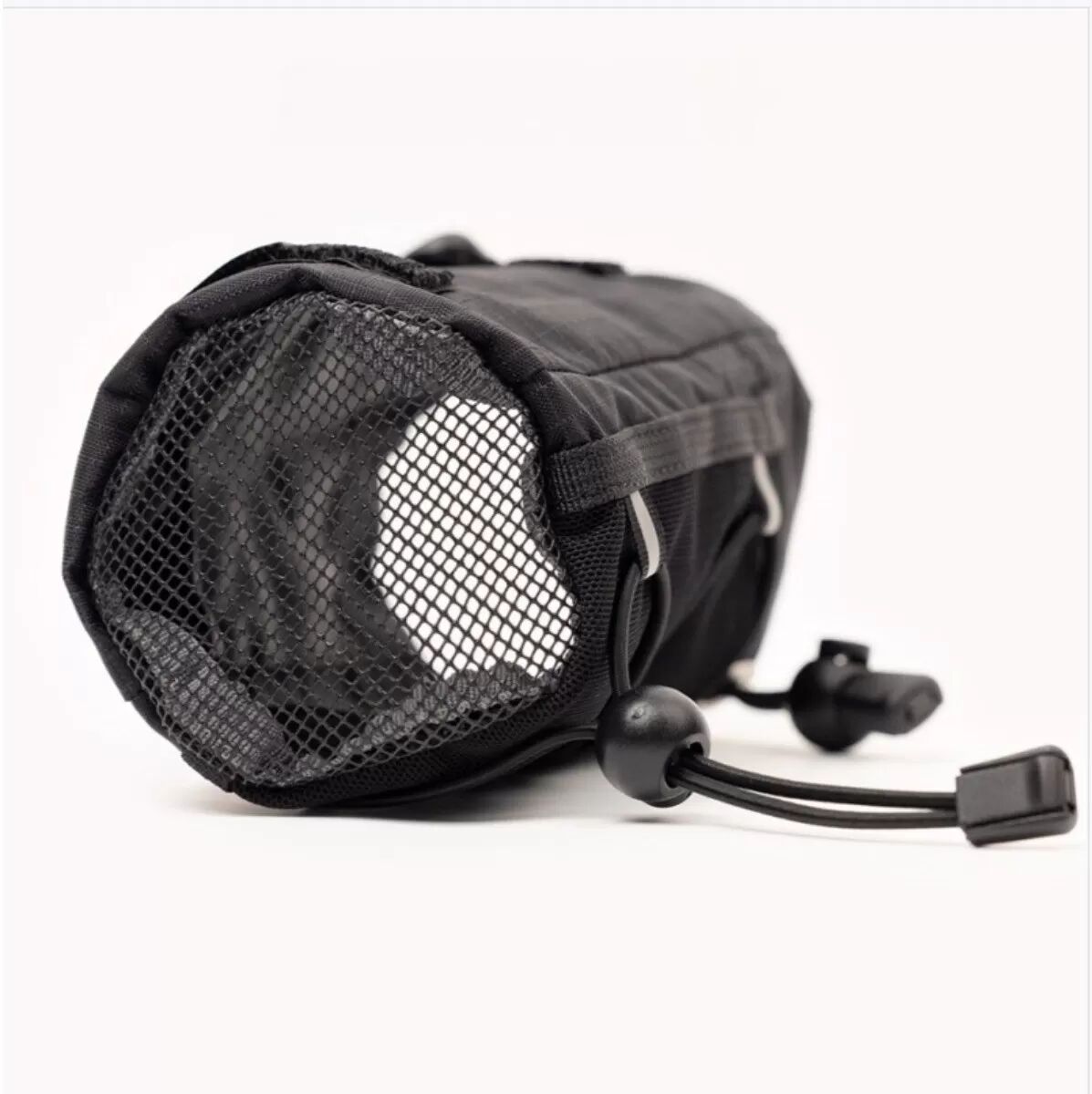 INF Faltbare Outdoor-Flaschenhalterung für Rucksack mit Doppelträgern – Nylon Handy- und Flaschen-Tasche Schwarz