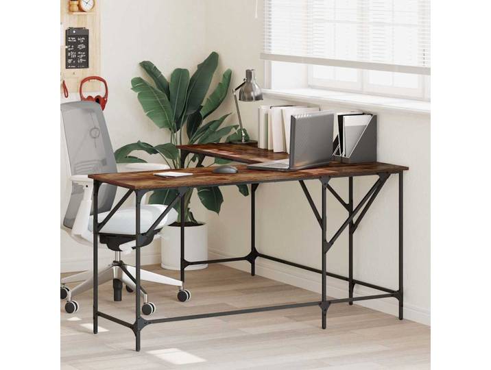 vidaXL Schreibtisch Räuchereiche 149x149x75 cm Holzwerkstoff